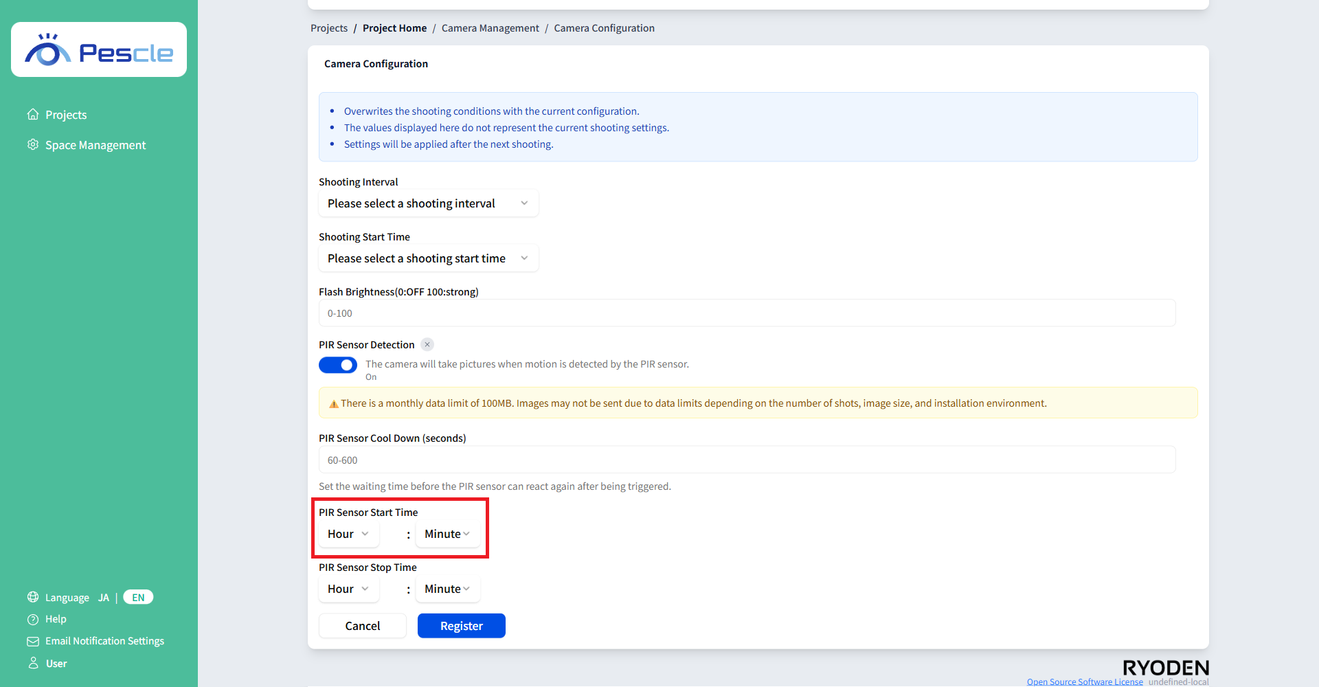 PIR Sensor Start Time
