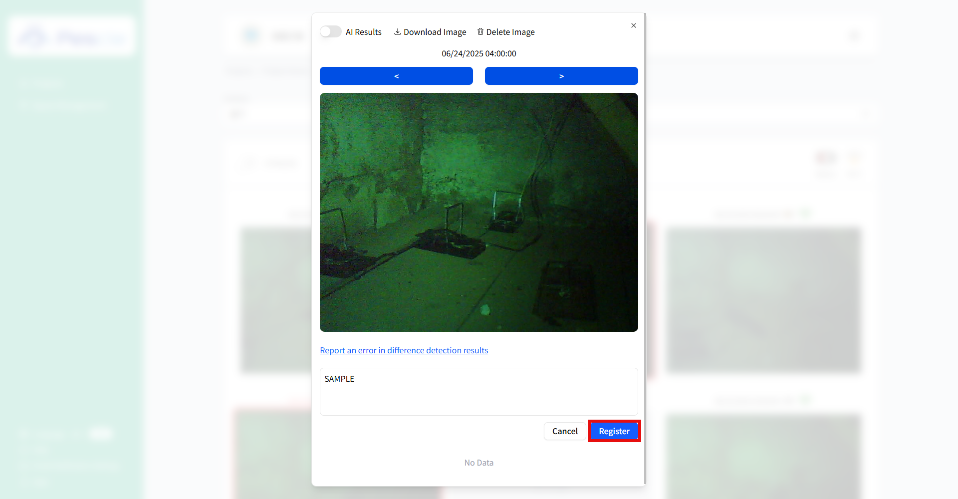 Adding comment to camera image