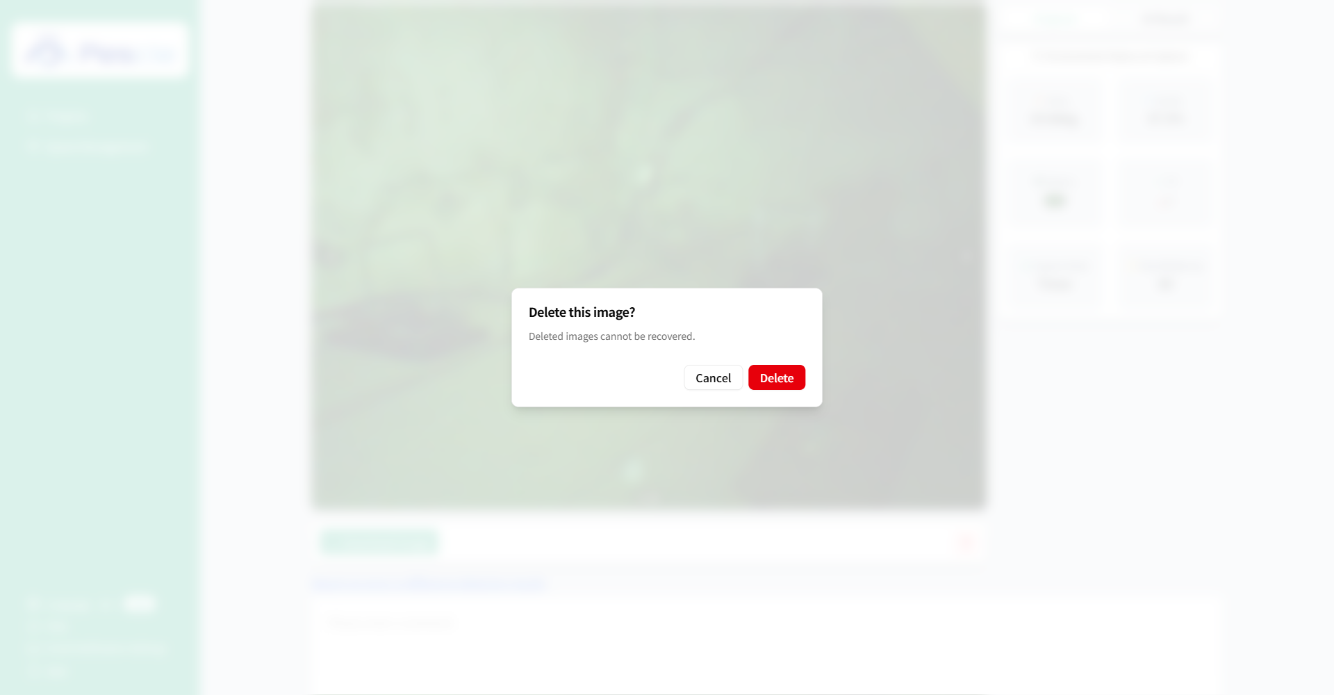 Delete confirmation dialog